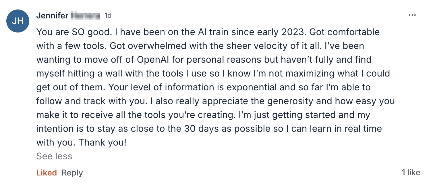 Jennifer says the information is substantial and easy to follow